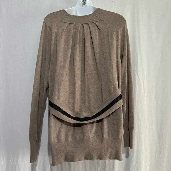 Apostrophe Women’s Taupe Lightweight Cardigan Sweater – Size Large - Picture 3 of 6